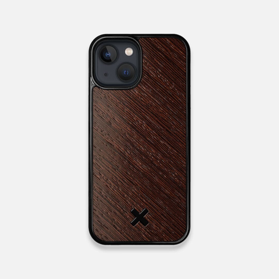 Front view of the Wenge Pure Minimalist Wood iPhone 13 Mini Case by Keyway Designs