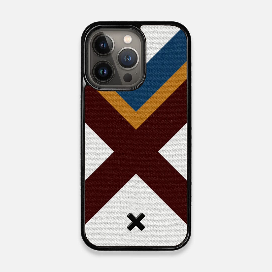 Front view of the Range Adventure Marker in the Wayfinder series UV-Printed thick cotton canvas iPhone 13 Pro Case by Keyway Designs