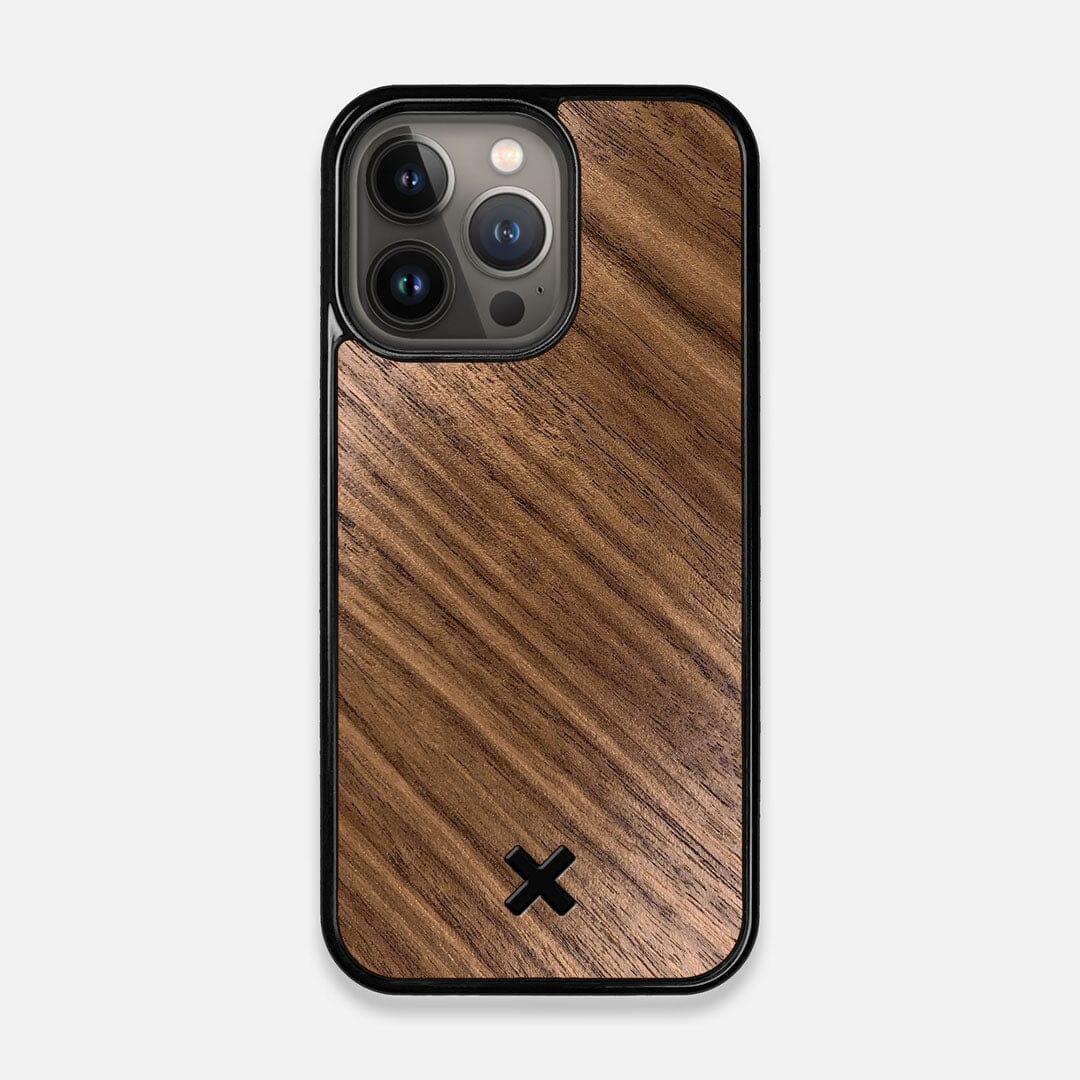 Front view of the Walnut Pure Minimalist Wood iPhone 13 Pro Case by Keyway Designs
