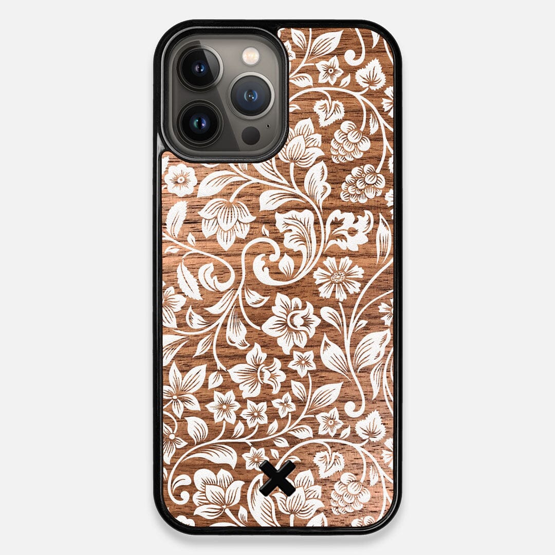 Front view of the Blossom Whitewash Wood iPhone 13 Pro Max Case by Keyway Designs