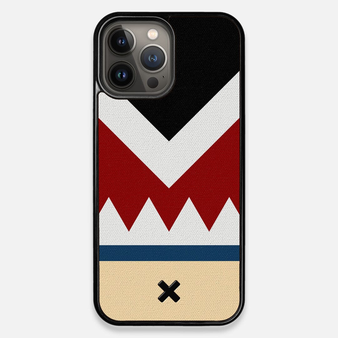 Front view of the Cove Adventure Marker in the Wayfinder series UV-Printed thick cotton canvas iPhone 13 Pro Max Case by Keyway Designs