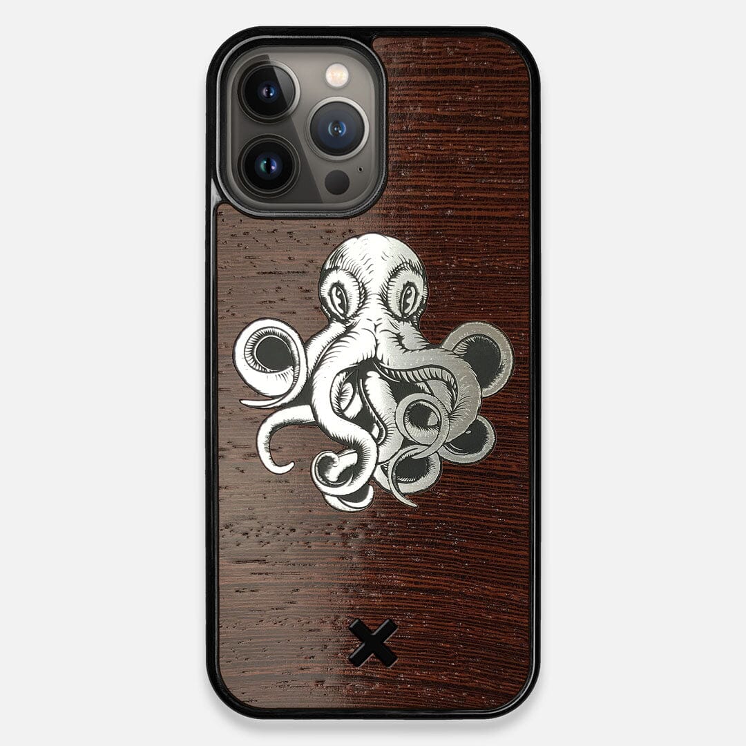 Front view of the Prize Kraken Wenge Wood iPhone 13 Pro Max Case by Keyway Designs
