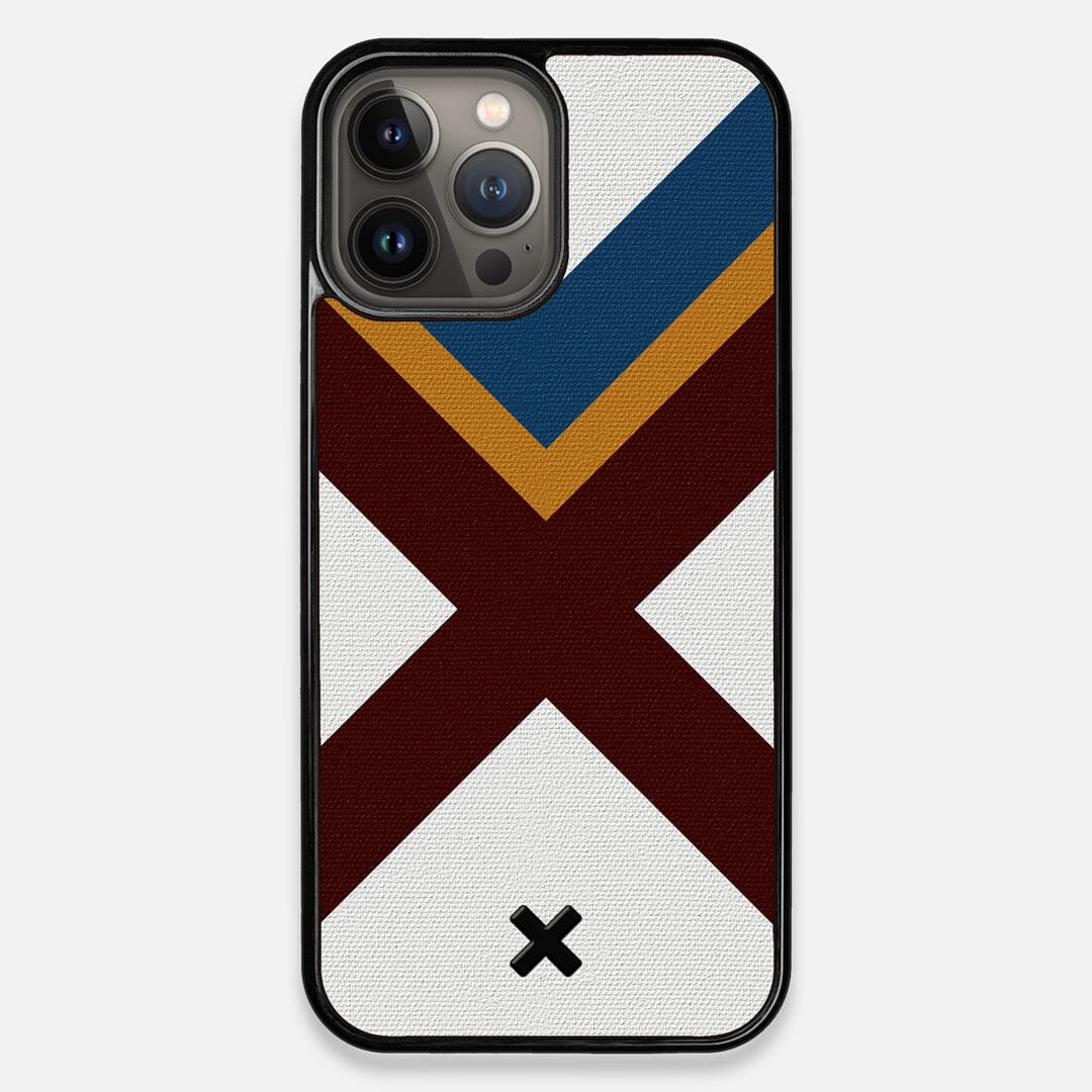 Front view of the Range Adventure Marker in the Wayfinder series UV-Printed thick cotton canvas iPhone 13 Pro Max Case by Keyway Designs