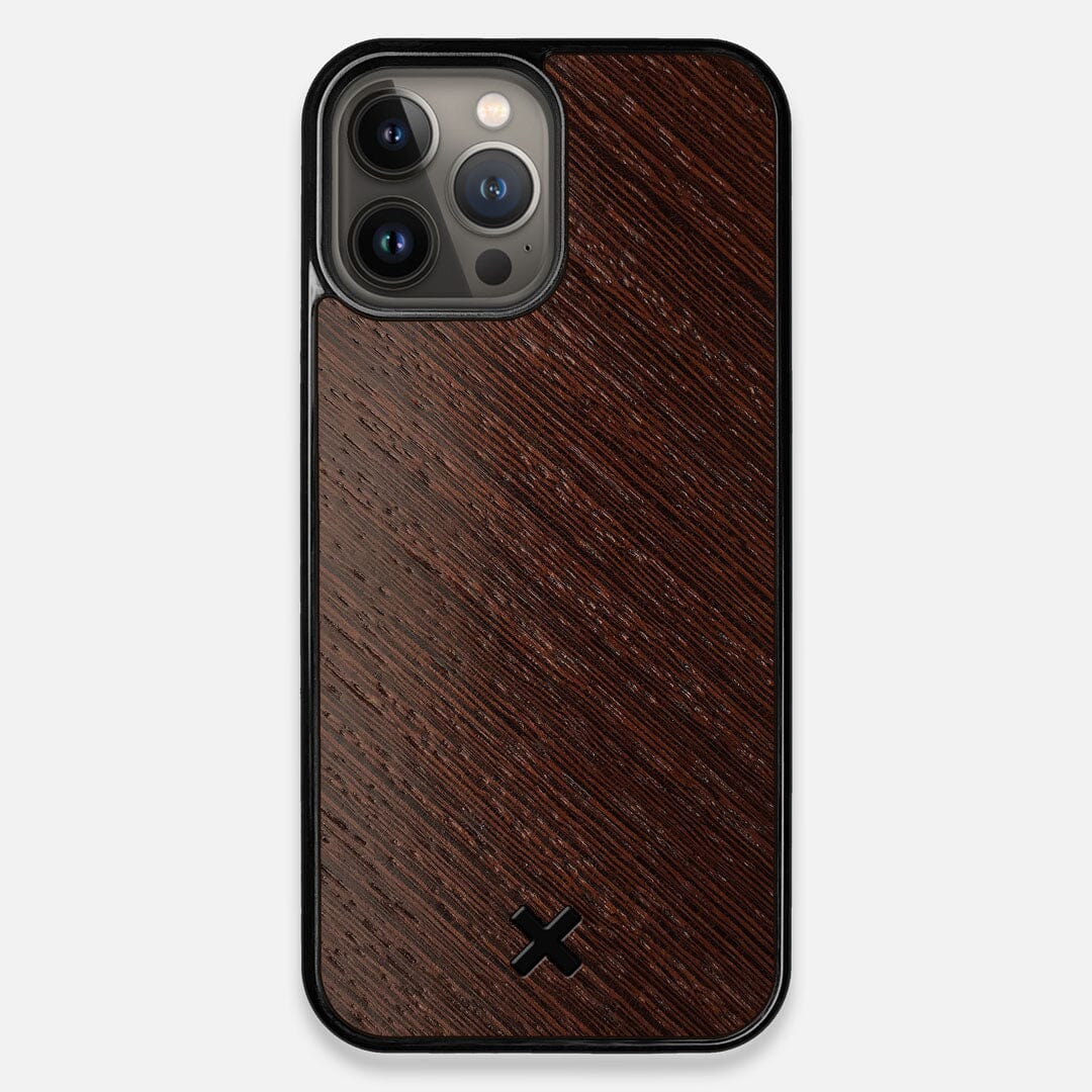 Front view of the Wenge Pure Minimalist Wood iPhone 13 Pro Max Case by Keyway Designs