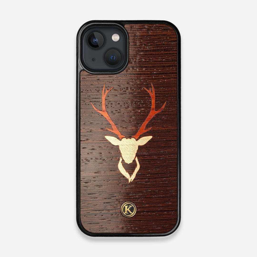 Front view of the Stag Wenge Wood iPhone 13 Case by Keyway Designs