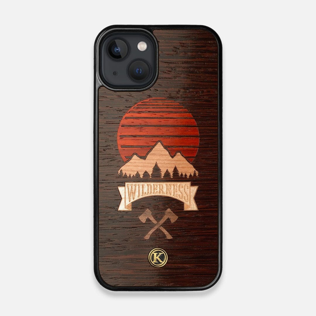 Front view of the Wilderness Wenge Wood iPhone 13 Case by Keyway Designs