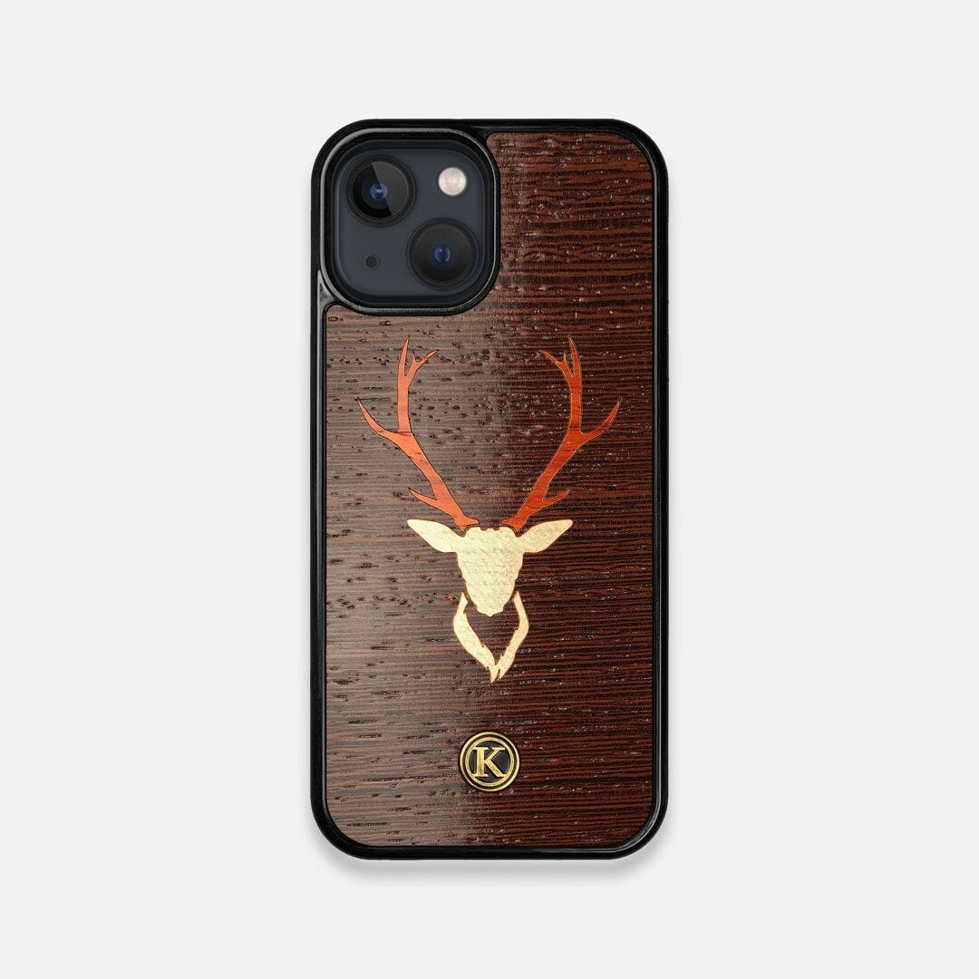 Front view of the Stag Wenge Wood iPhone 13 Mini Case by Keyway Designs