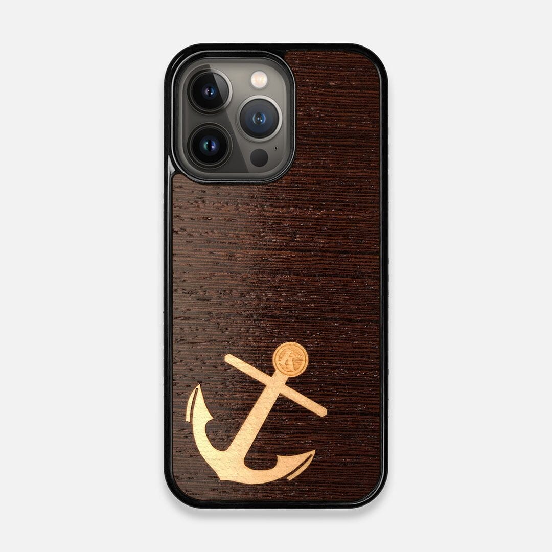 Front view of the Wilderness Wenge Wood iPhone 13 Pro Case by Keyway Designs