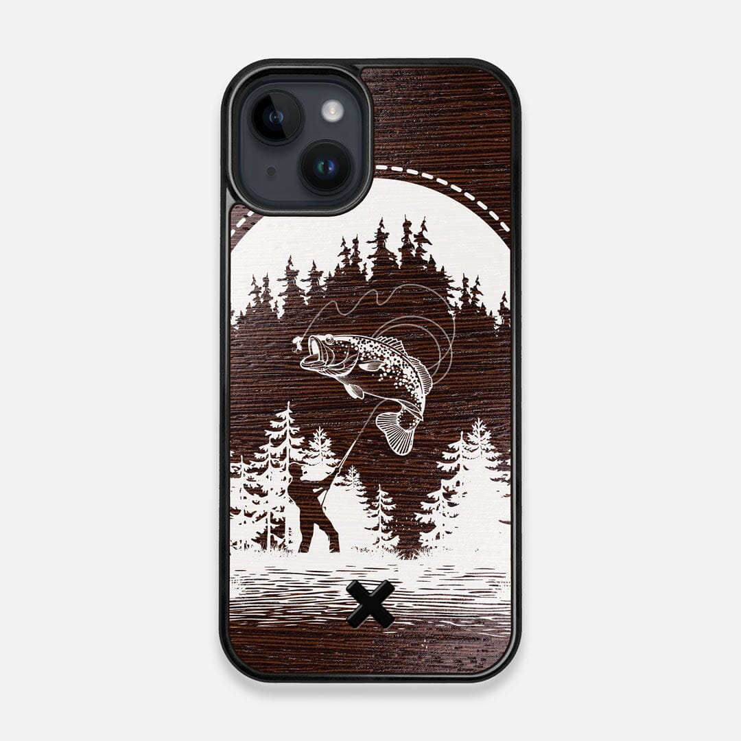 Angler  Handmade and UV Printed Wenge Wood iPhone 14 MagSafe Case by Keyway
