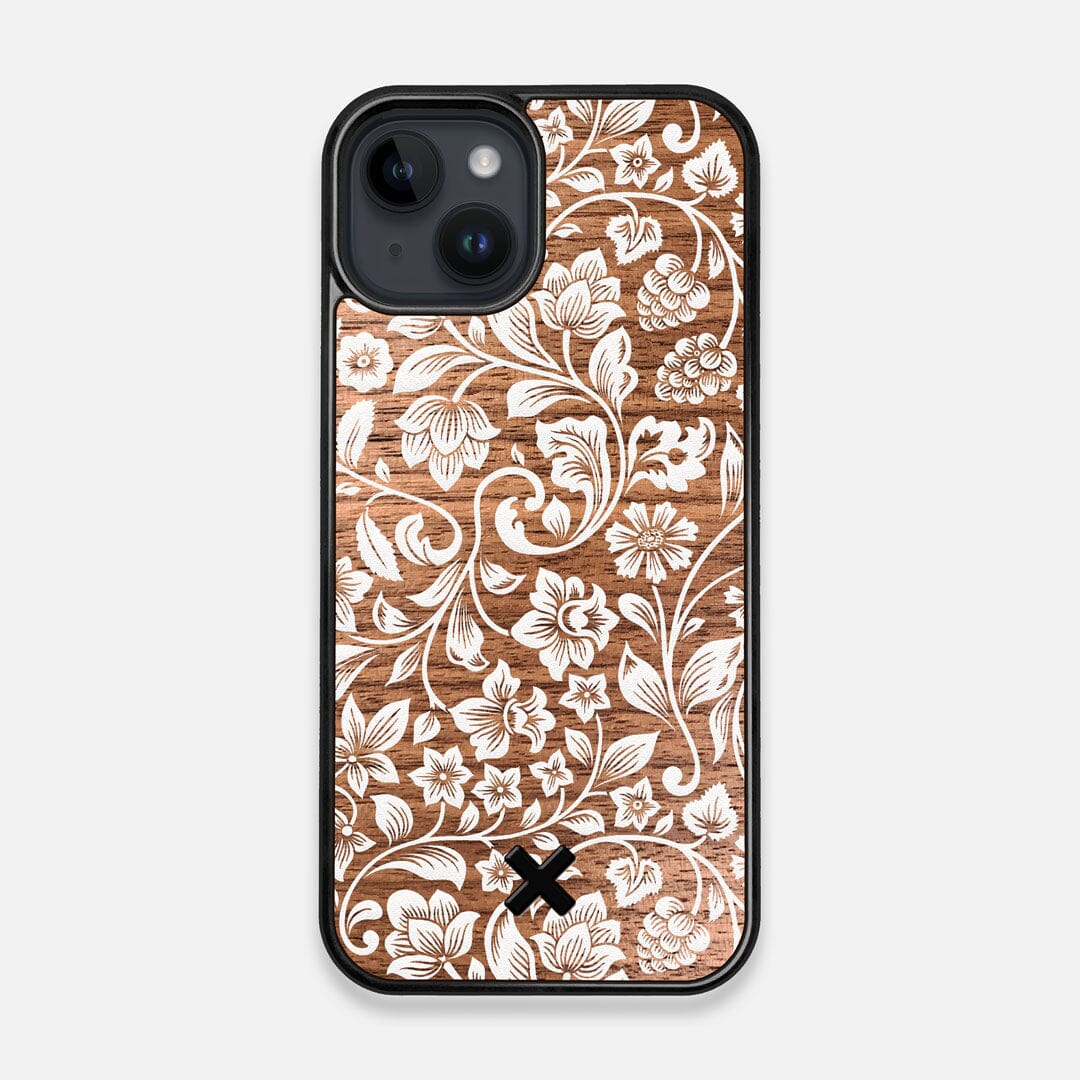 Front view of the Blossom Whitewash Wood iPhone 14 MagSafe Case by Keyway Designs