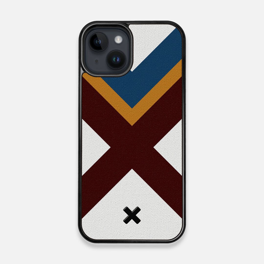 Front view of the Range Adventure Marker in the Wayfinder series UV-Printed thick cotton canvas iPhone 15 MagSafe Case by Keyway Designs