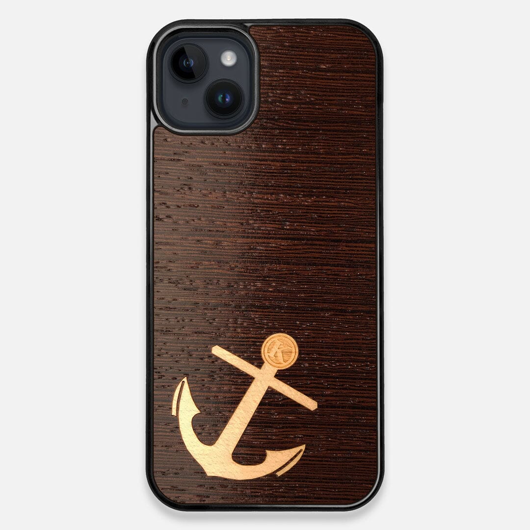 Front view of the Wilderness Wenge Wood iPhone 14 Plus MagSafe Case by Keyway Designs