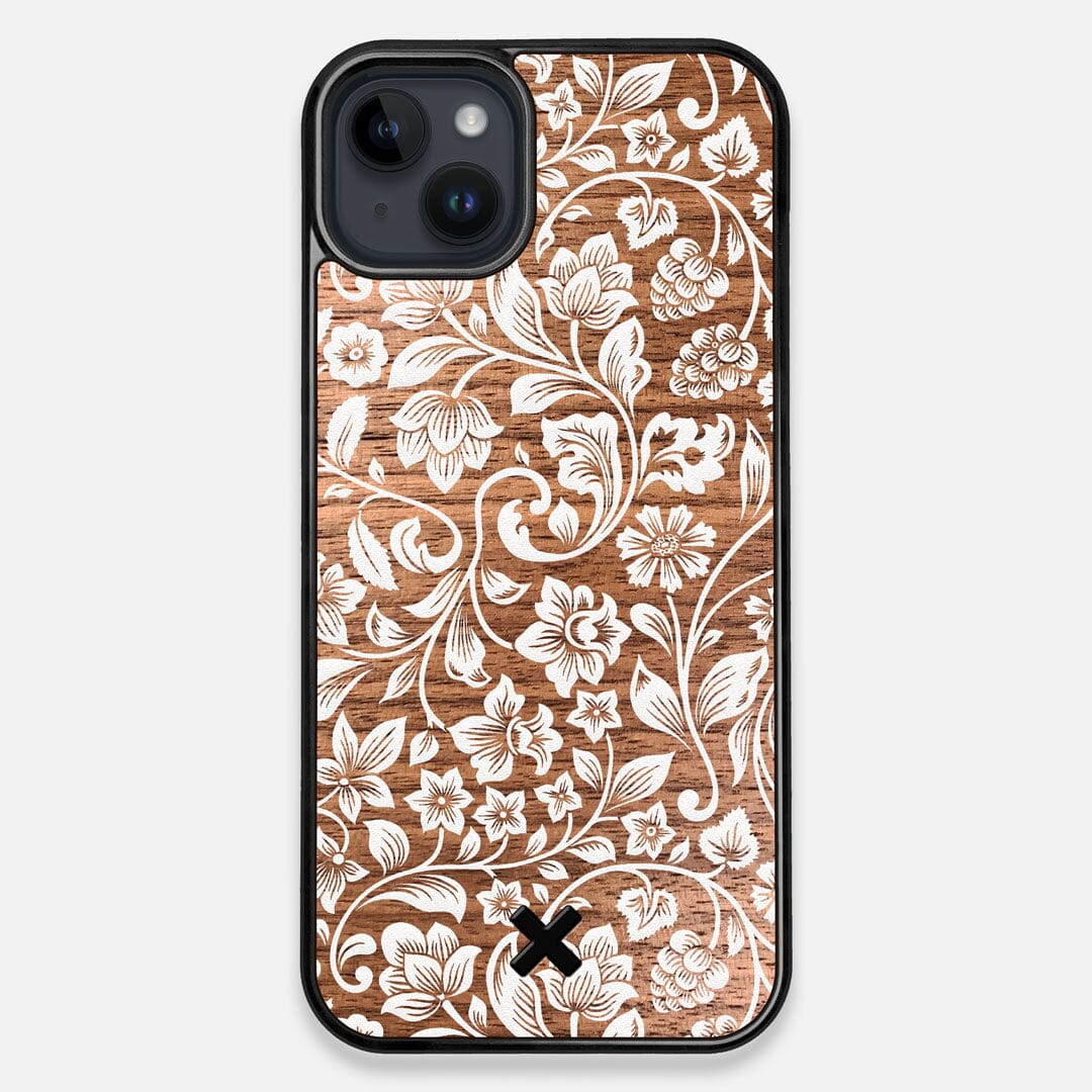 Front view of the Blossom Whitewash Wood iPhone 14 Plus MagSafe Case by Keyway Designs