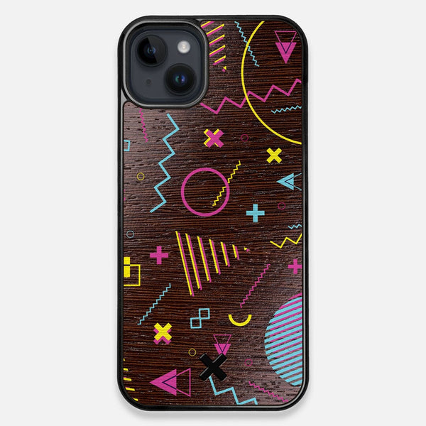 Neon Handmade and UV Printed Wenge Wood iPhone 15 Plus MagSafe Case