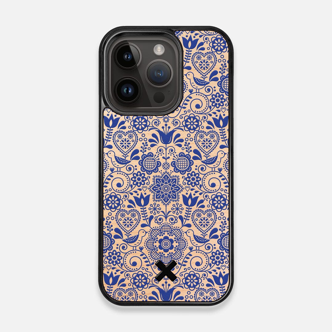 Front view of the dyed black natural cork iPhone 14 Pro MagSafe Case by Keyway Designs