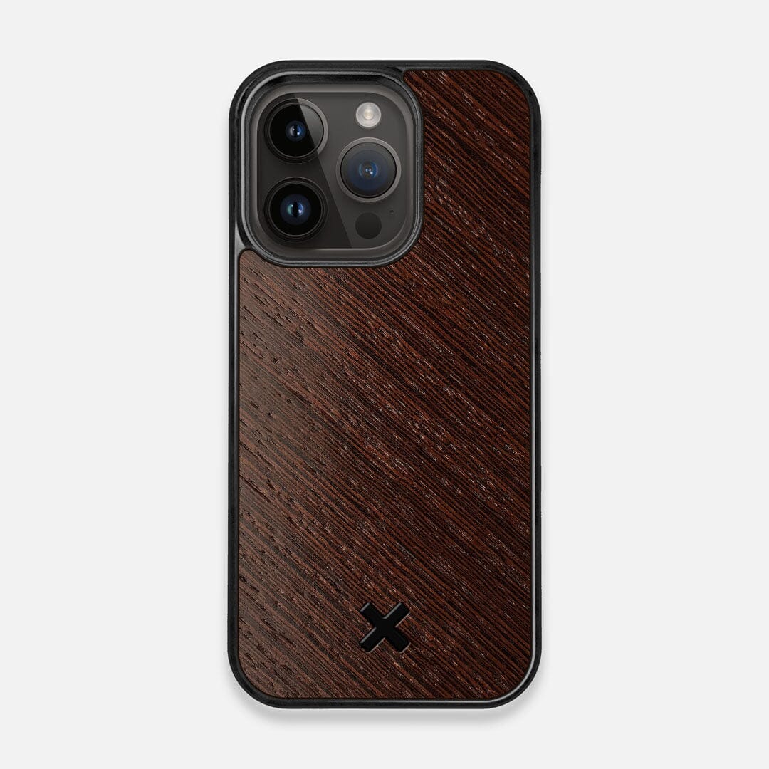 Front view of the Wenge Pure Promalist Wood iPhone 15 Pro MagSafe Case by Keyway Designs