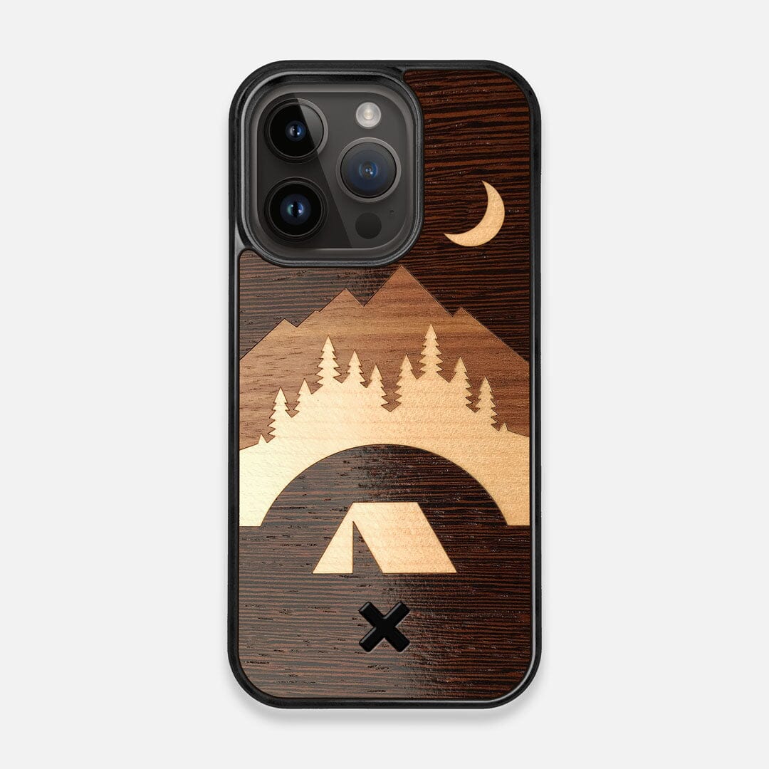 Front view of the Wilderness Wenge Wood iPhone 14 Pro MagSafe Case by Keyway Designs