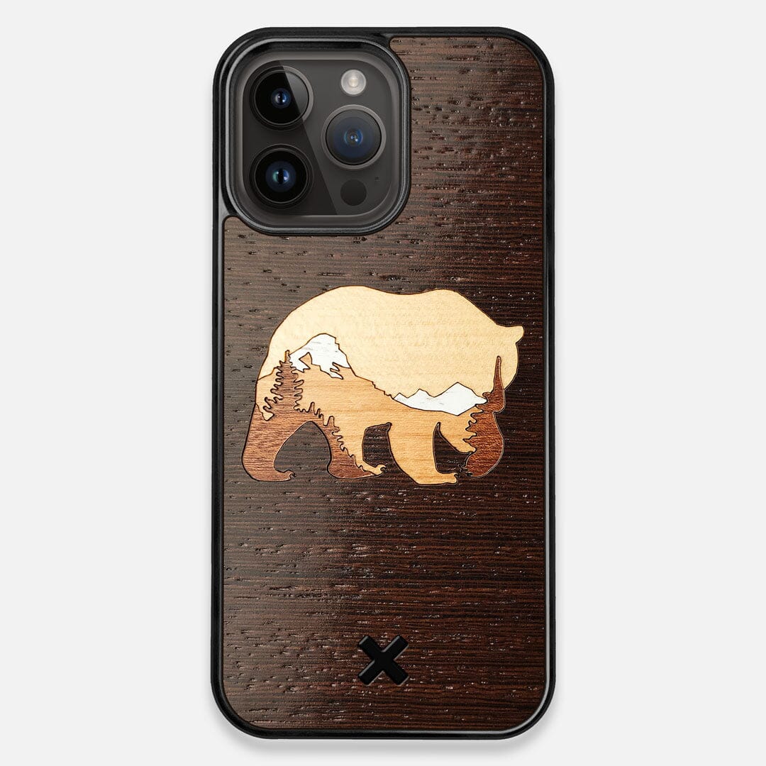 TPU/PC Sides of the Bear Mountain Wood iPhone 14 Pro Max MagSafe Case by Keyway Designs