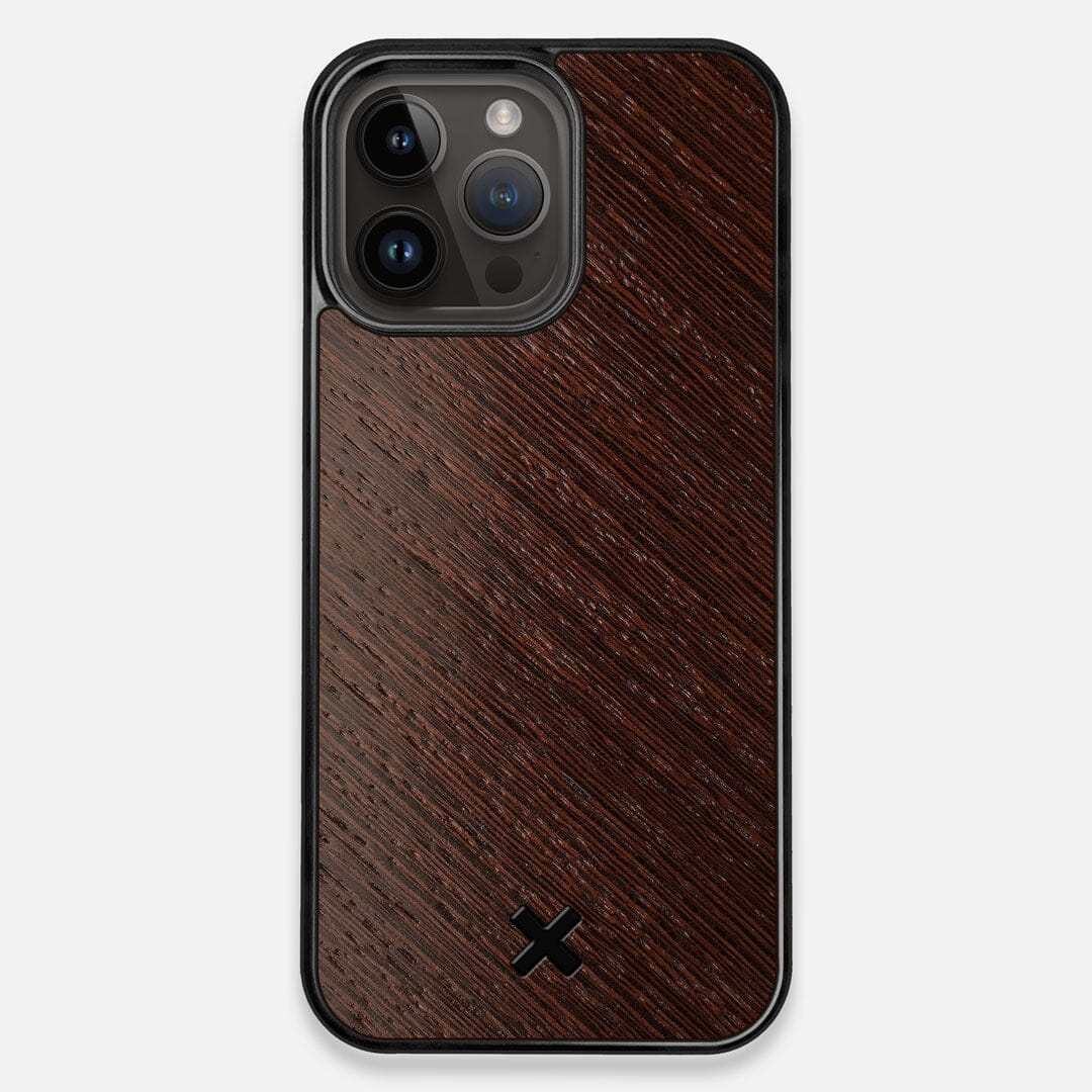 Front view of the Wenge Pure Promalist Wood iPhone 14 Pro Max MagSafe Case by Keyway Designs