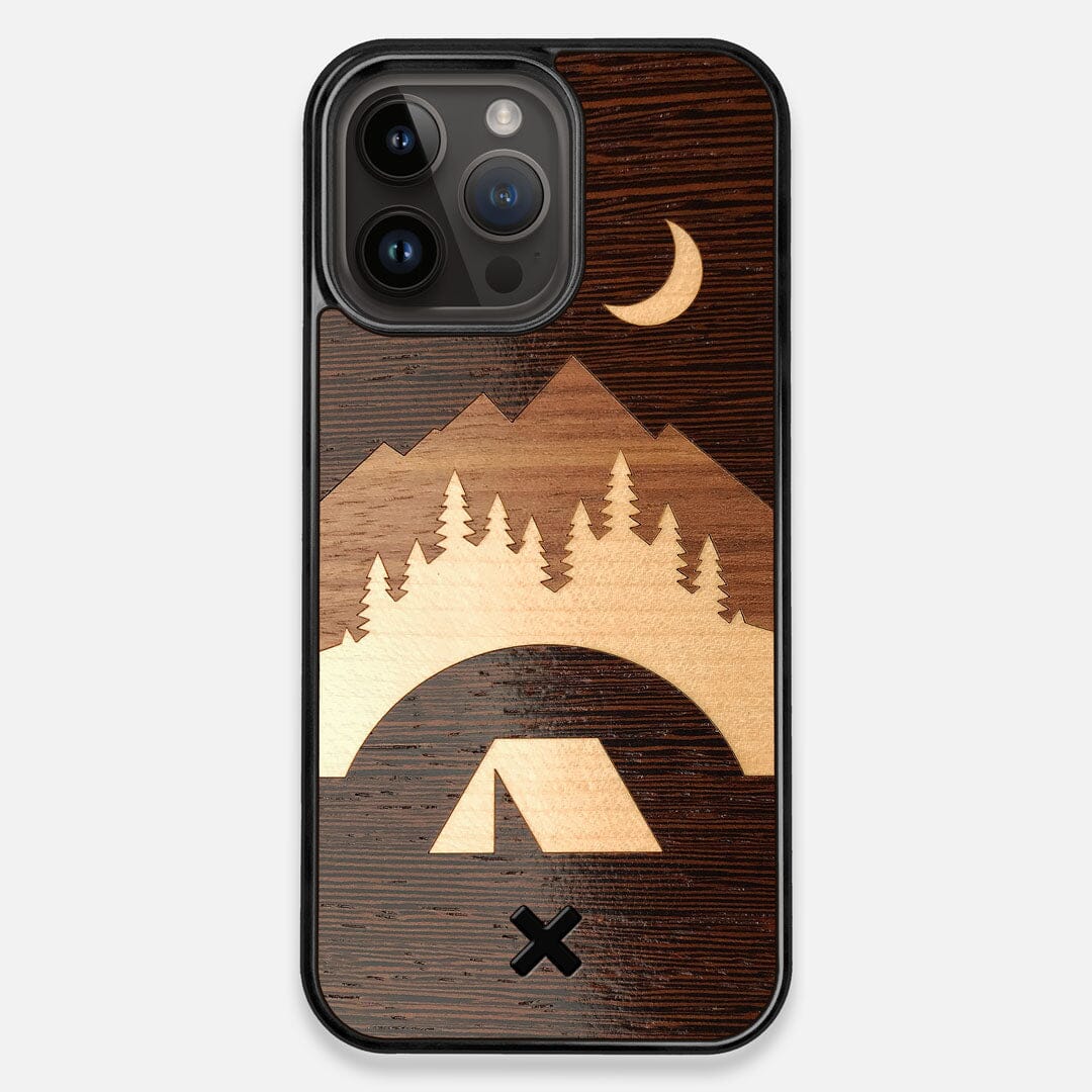 Front view of the Wilderness Wenge Wood iPhone 14 Pro Max MagSafe Case by Keyway Designs