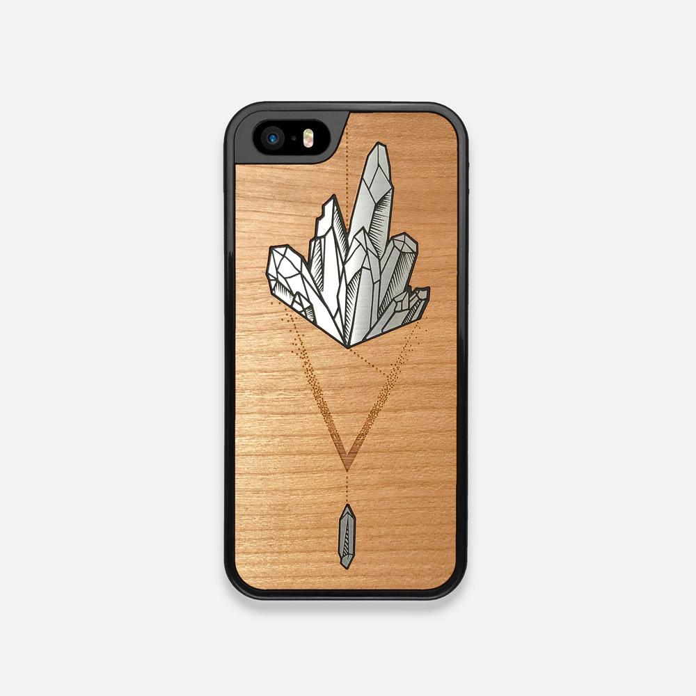 Front view of the Quartz by Ksenia Zubareva Silver & Cherry Wood iPhone 5 Case by Keyway Designs