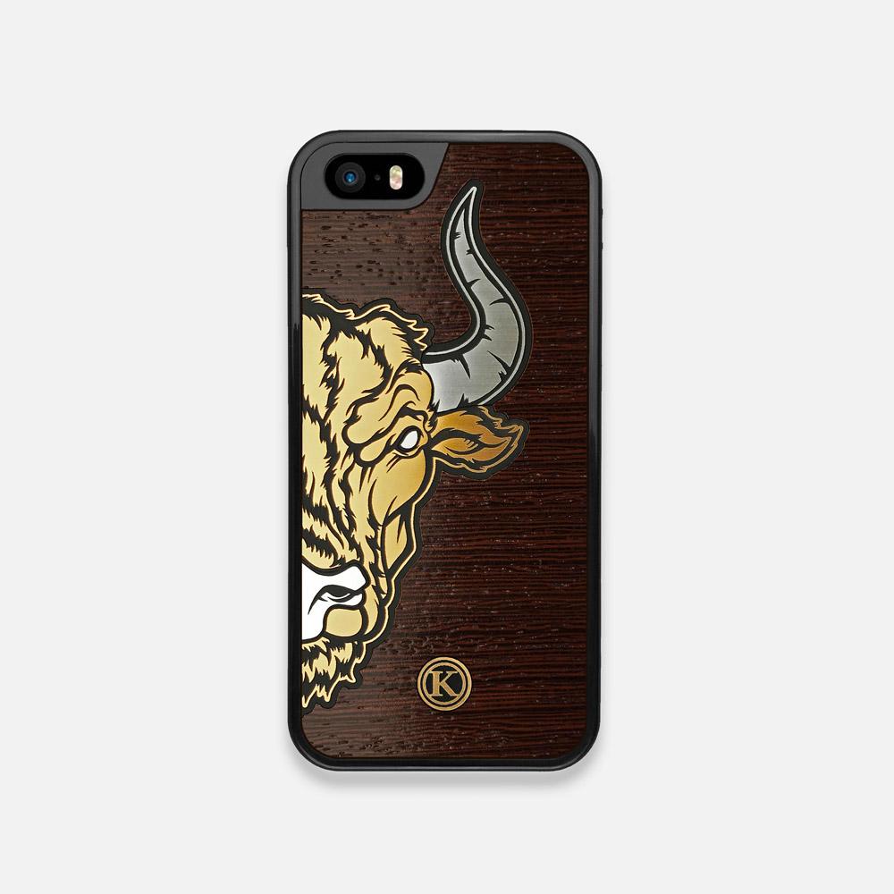 Front view of the Toro By Orozco Design Wenge Wood iPhone 5 Case by Keyway Designs