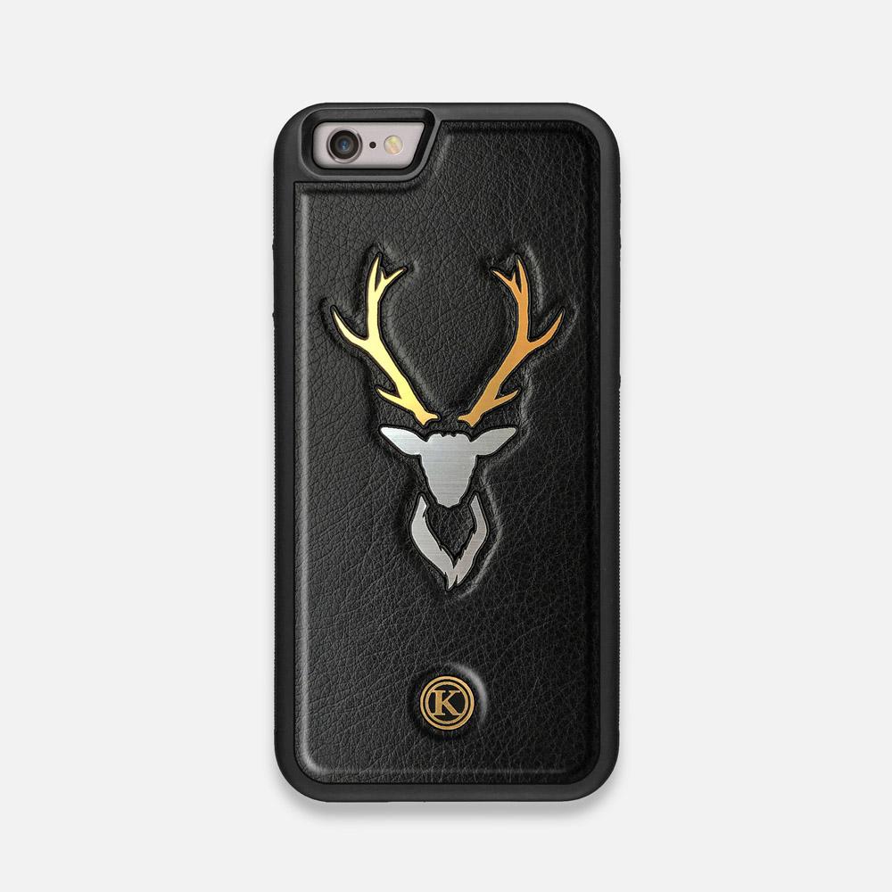 Front view of the Arcan Black Leather iPhone 6 Case by Keyway Designs