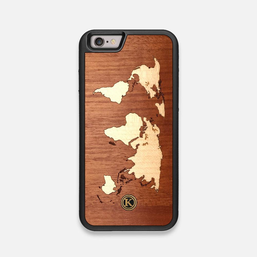 Front view of the Atlas Sapele Wood iPhone 6 Case by Keyway Designs