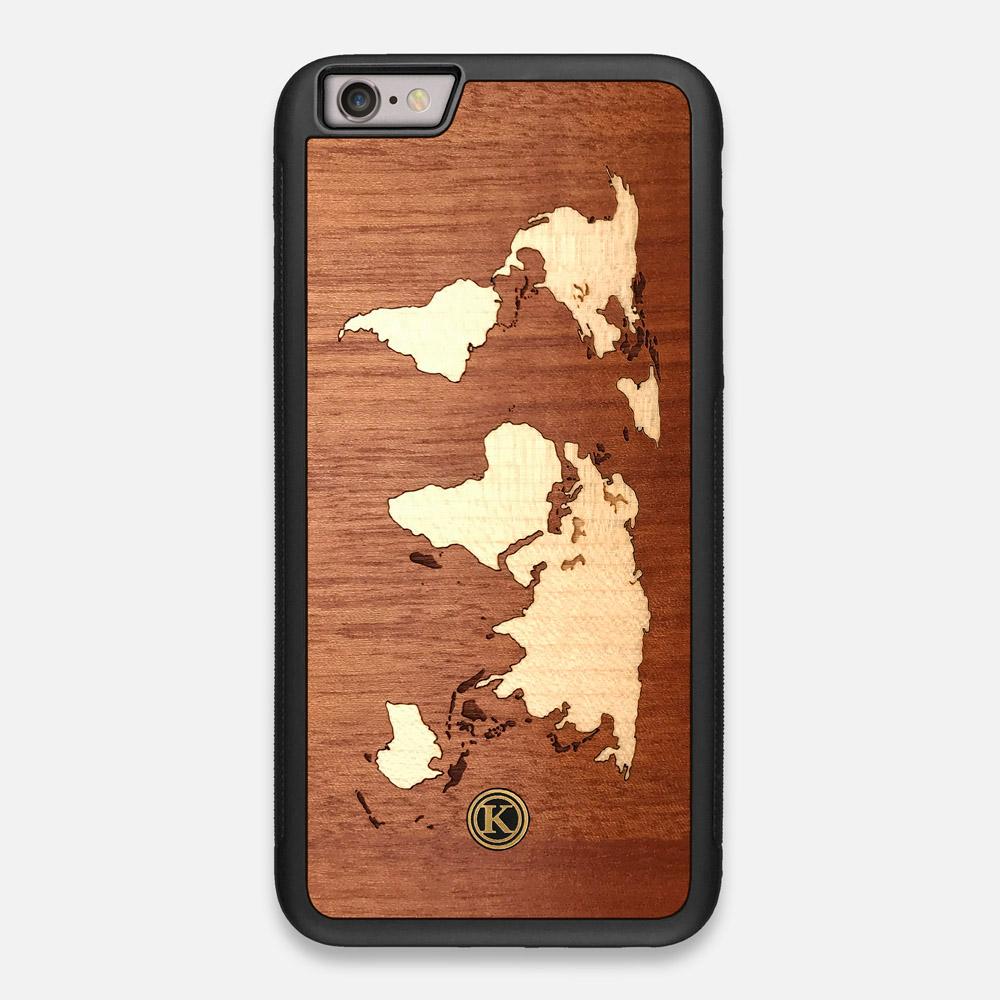 Front view of the Atlas Sapele Wood iPhone 6 Plus Case by Keyway Designs