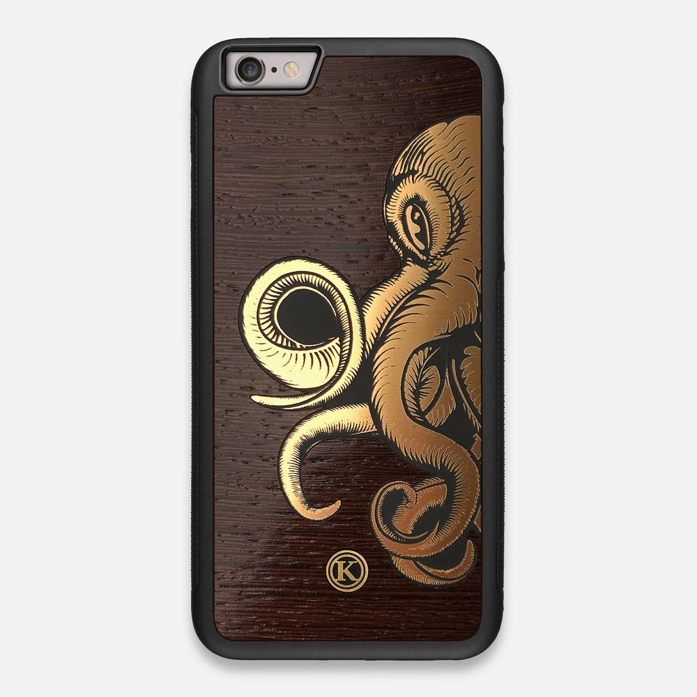 Front view of the Kraken 2.0 Wenge Wood iPhone 6 Plus Case by Keyway Designs