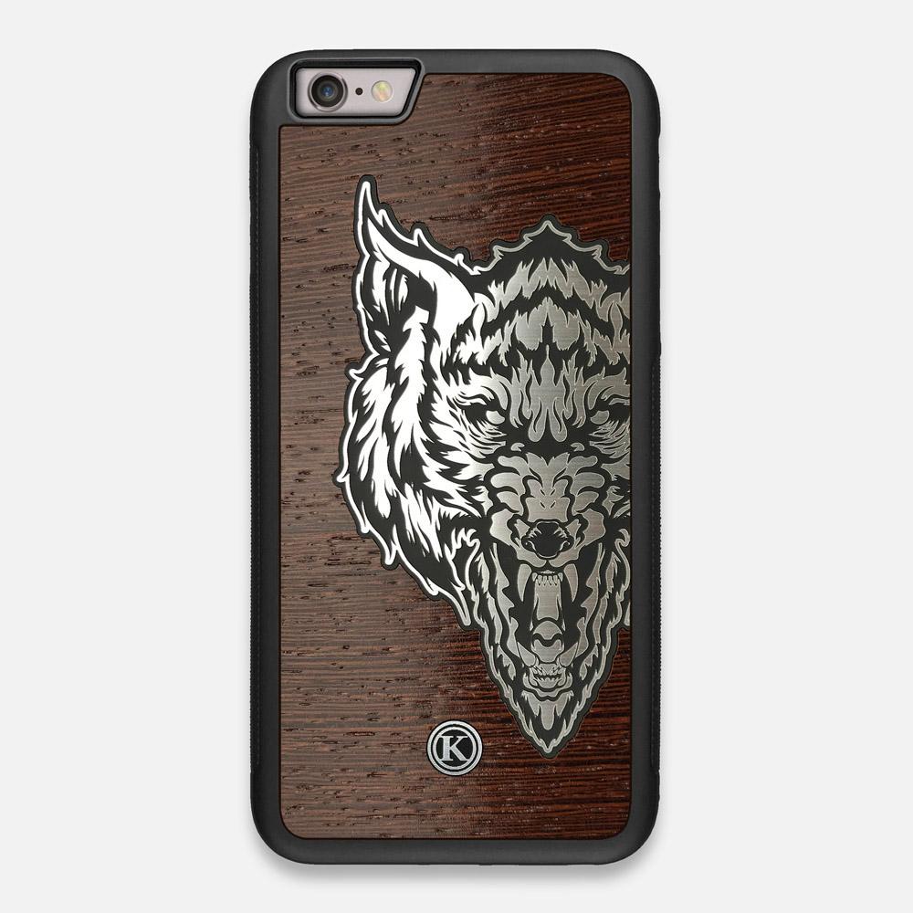 Front view of the Lobo Dark By Orozco Design Wenge Wood iPhone 6 Plus Case by Keyway Designs