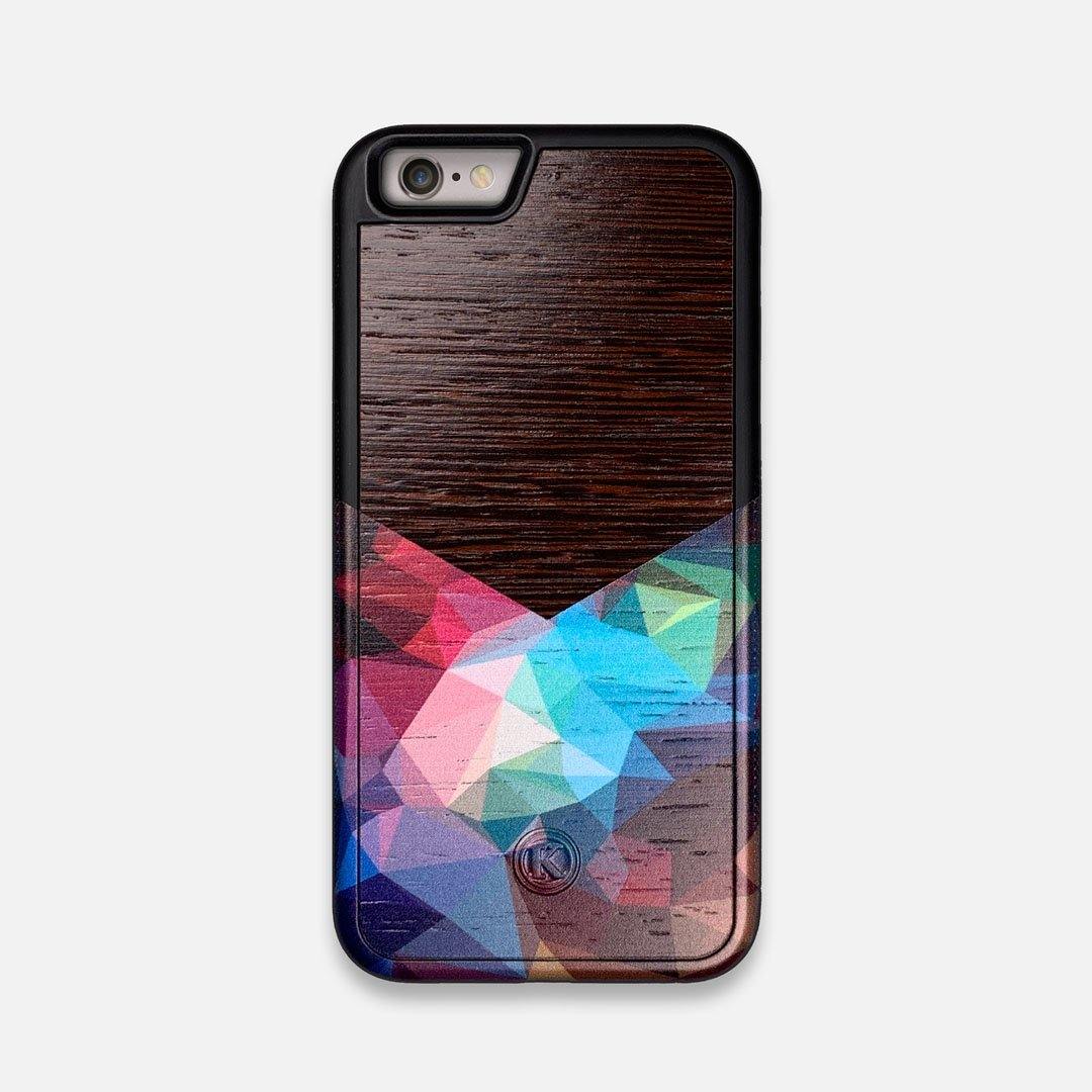 Front view of the vibrant Geometric Gradient printed Wenge Wood iPhone 6 Case by Keyway Designs