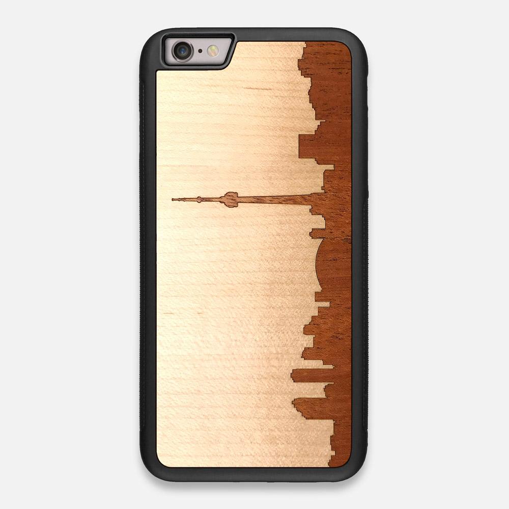 Front view of the Toronto Skyline Maple Wood iPhone 6 Plus Case by Keyway Designs