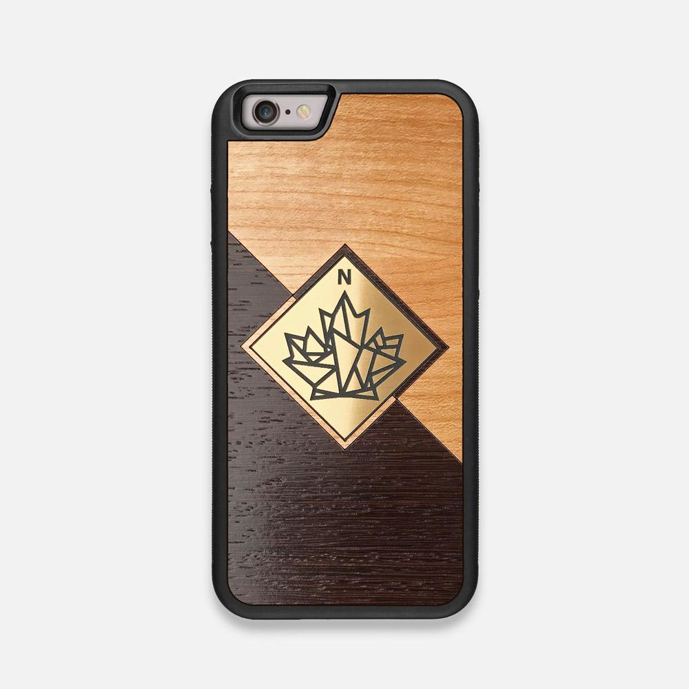 Front view of the True North by Northern Philosophy Cherry & Wenge Wood iPhone 6 Case by Keyway Designs
