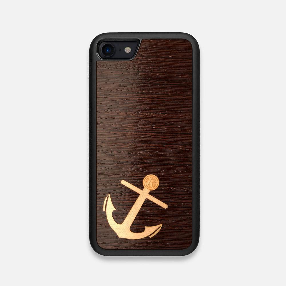Front view of the Anchor Wenge Wood iPhone 7/8 Case by Keyway Designs