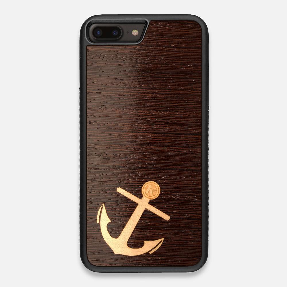 Front view of the Anchor Wenge Wood iPhone 7/8 Plus Case by Keyway Designs