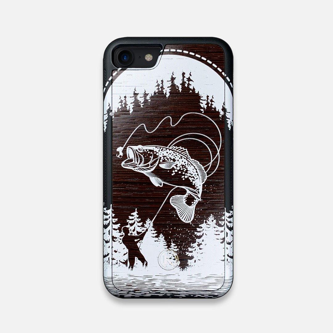 Front view of the high-contrast spotted bass printed Wenge Wood iPhone 7/8 Case by Keyway Designs