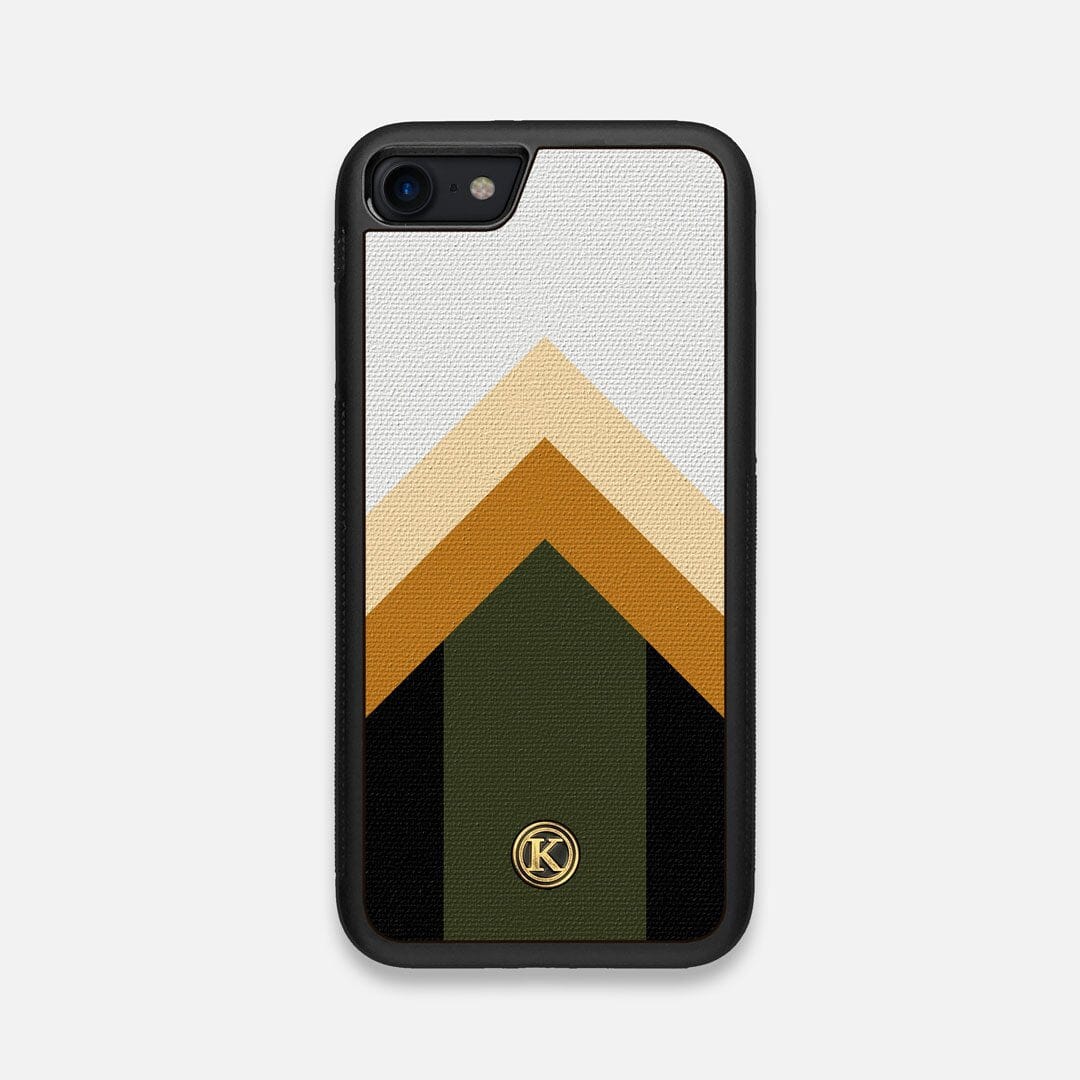 Front view of the Ascent Adventure Marker in the Wayfinder series UV-Printed thick cotton canvas iPhone 7/8 Case by Keyway Designs