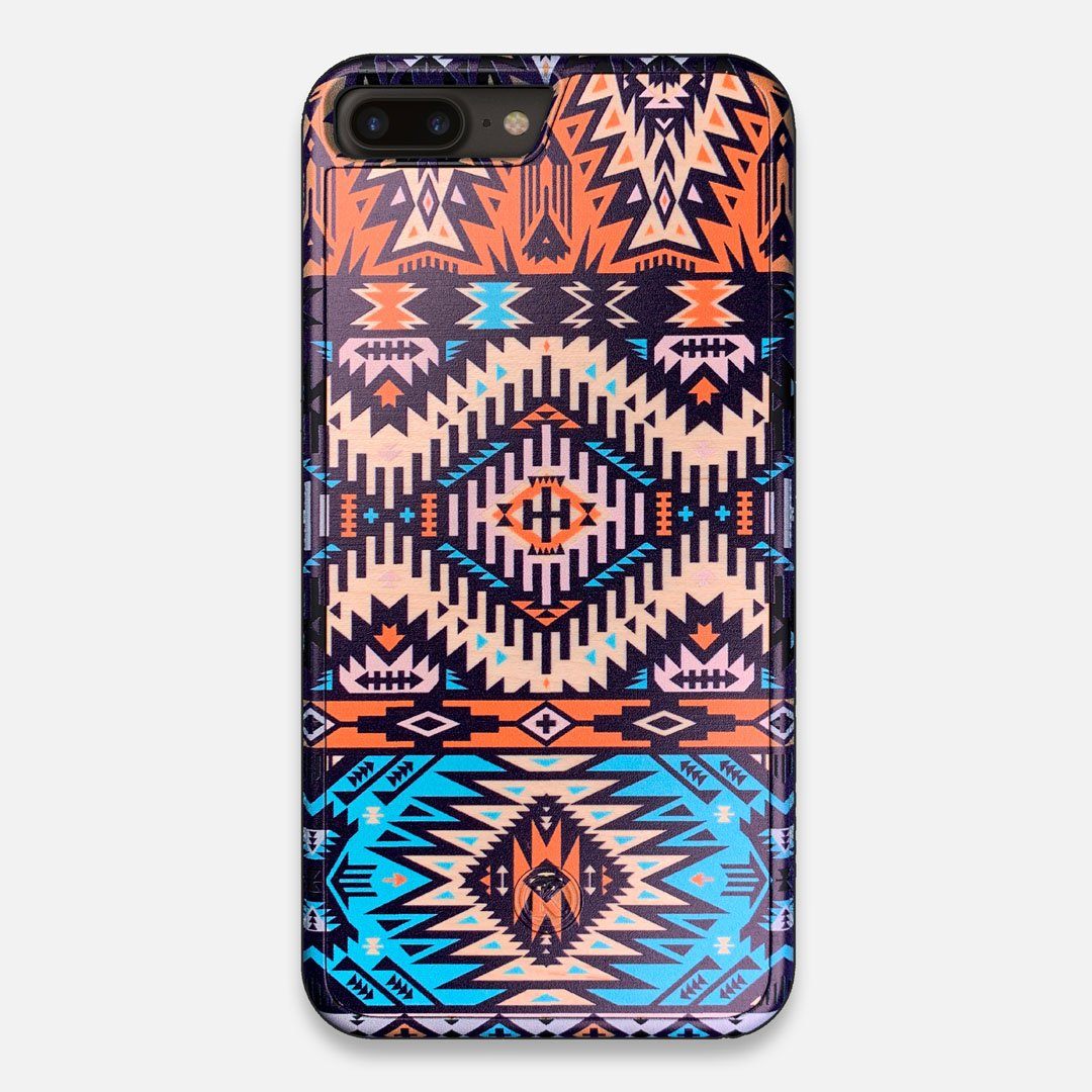 Front view of the vibrant Aztec printed Maple Wood iPhone 7/8 Plus Case by Keyway Designs