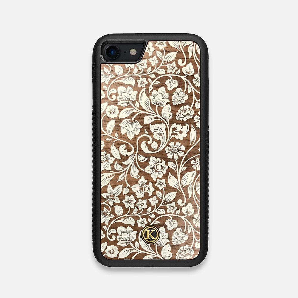 Front view of the Blossom Whitewash Wood iPhone 7/8 Case by Keyway Designs