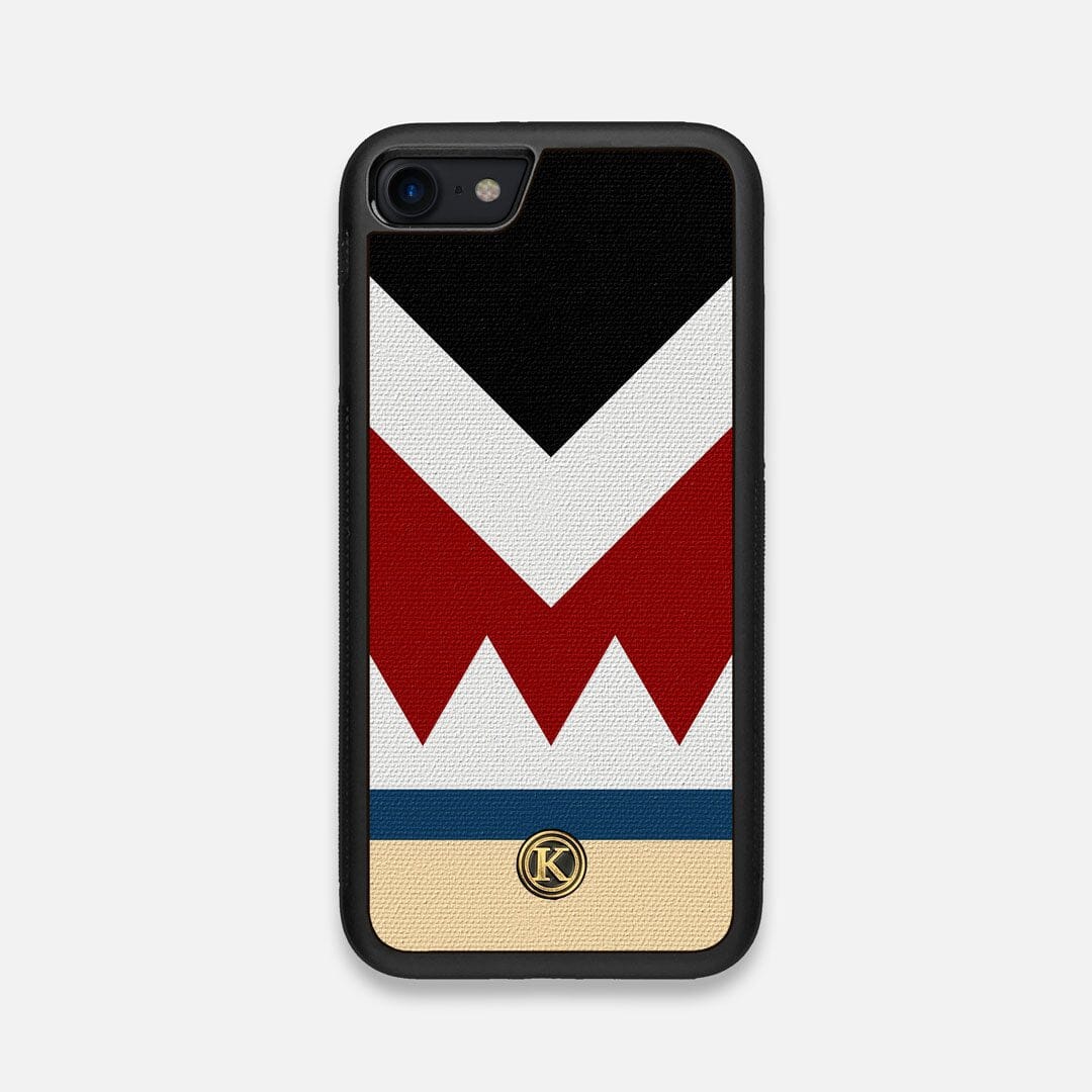 Front view of the Cove Adventure Marker in the Wayfinder series UV-Printed thick cotton canvas iPhone 7/8 Case by Keyway Designs