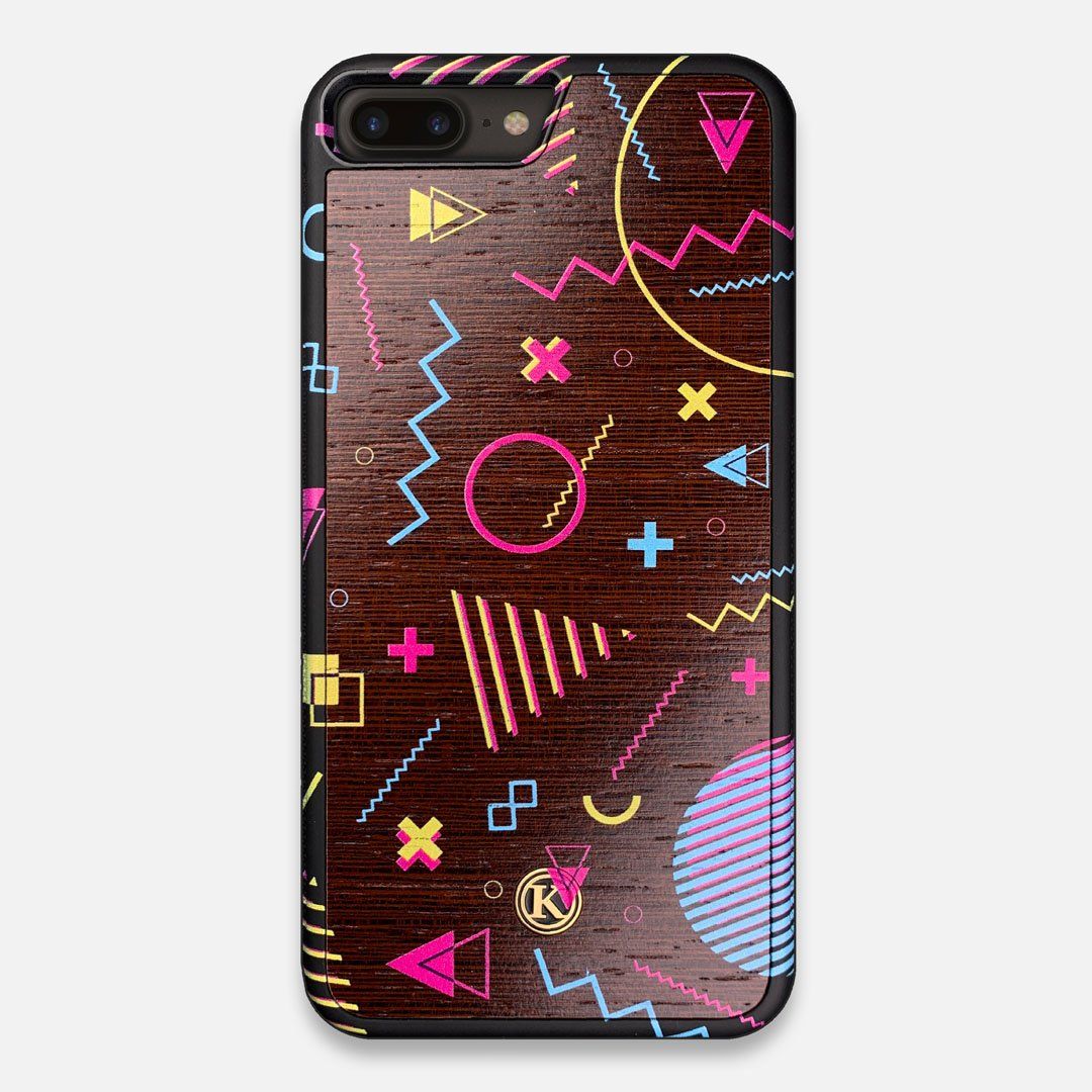 Front view of the 90's inspired, Bayside High esque, printed Maple Wood iPhone 7/8 Plus Case by Keyway Designs