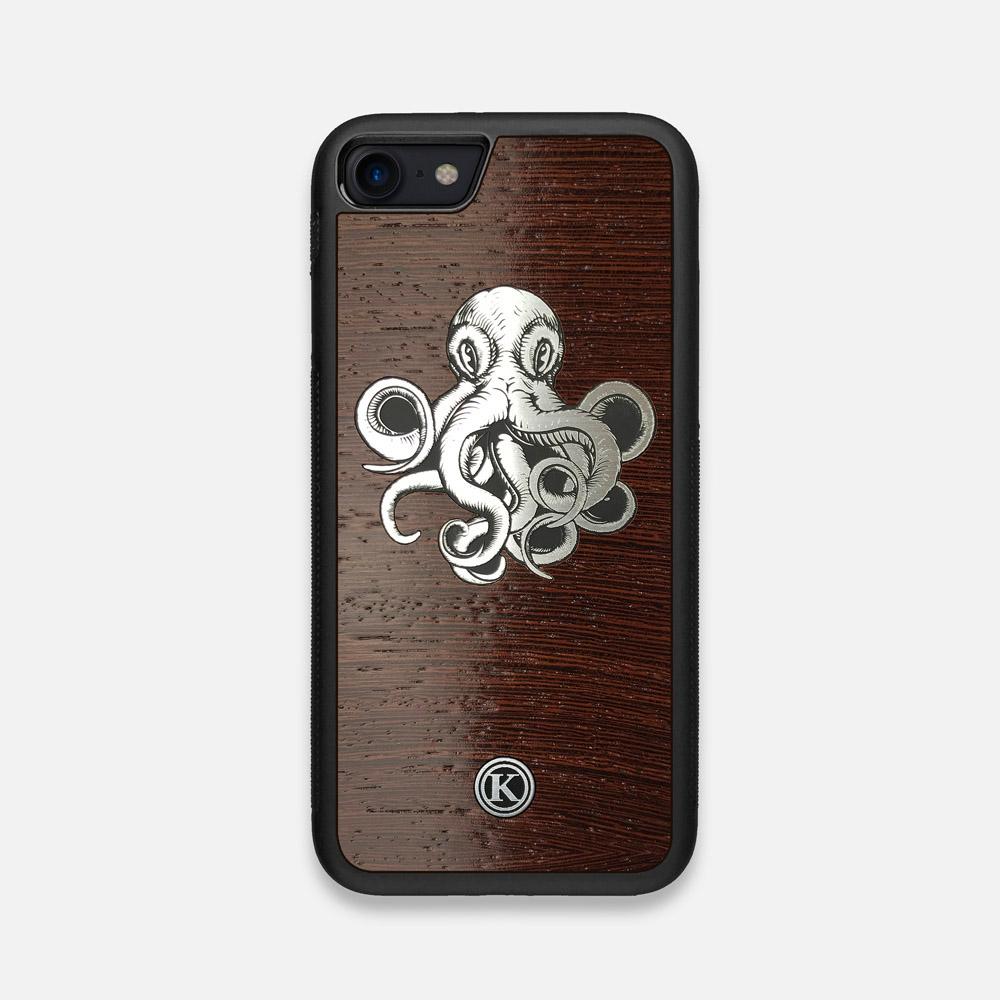 Front view of the Prize Kraken Wenge Wood iPhone 7/8 Case by Keyway Designs