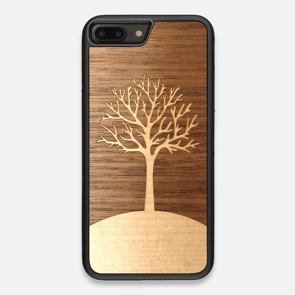 Front view of the Tree Of Life Walnut Wood iPhone 7/8 Plus Case by Keyway Designs