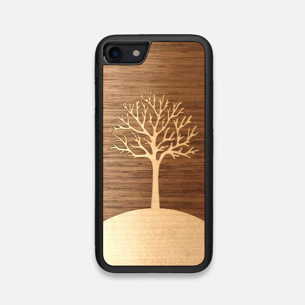 Front view of the Tree Of Life Walnut Wood iPhone 7/8 Case by Keyway Designs