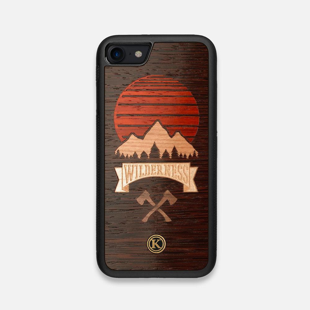 Front view of the Wilderness Wenge Wood iPhone 7/8 Case by Keyway Designs