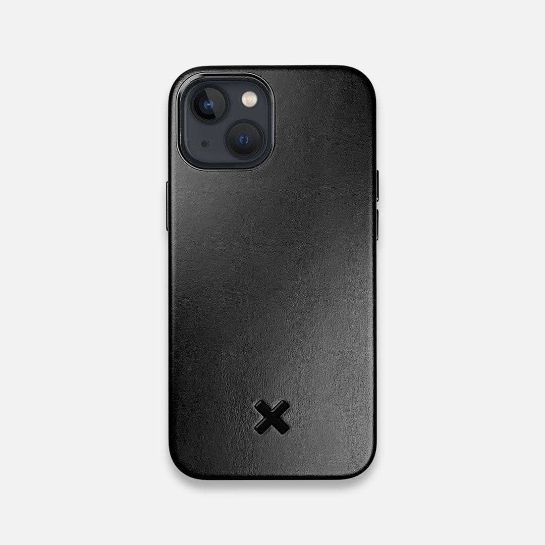 Keyway Leather MagSafe iPhone 13 Mini case in Charcoal Black Leather