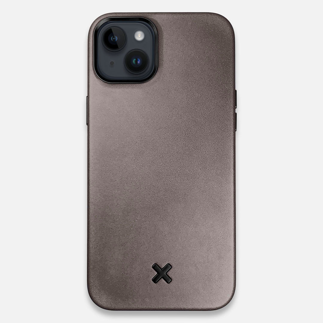 Keyway Leather MagSafe iPhone 14 Plus case in Slate Grey Leather