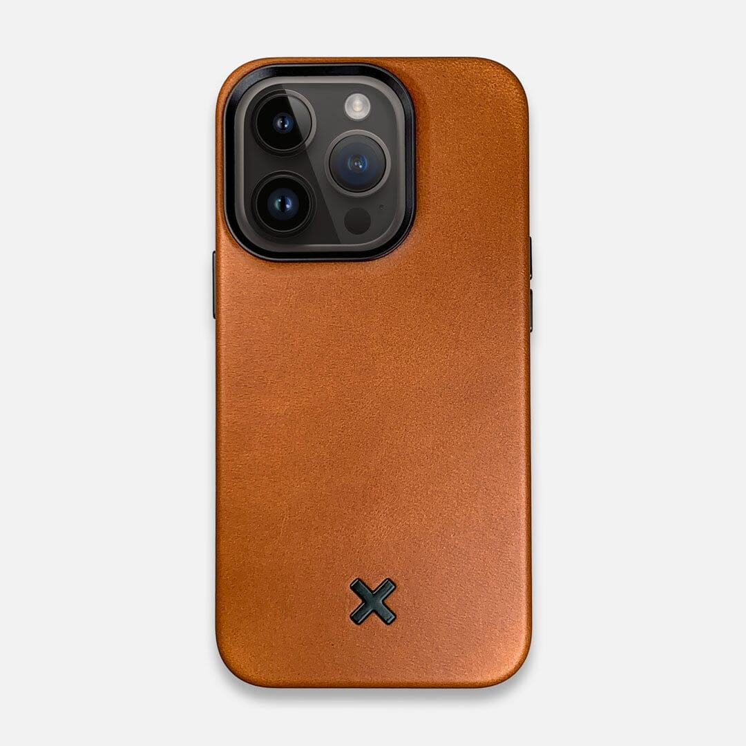 Keyway Leather MagSafe iPhone 14 Pro case in Whiskey brown Leather