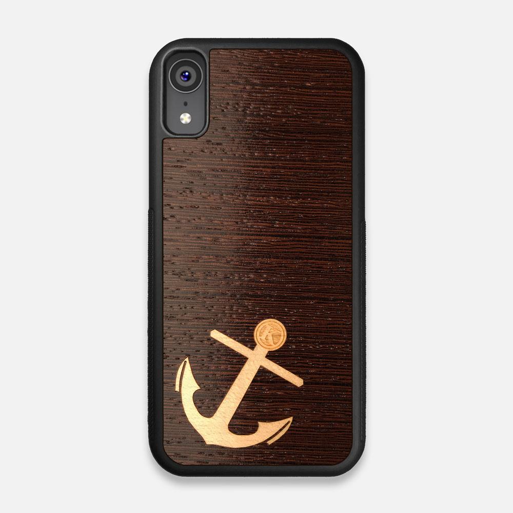 Front view of the Anchor Wenge Wood iPhone XR Case by Keyway Designs